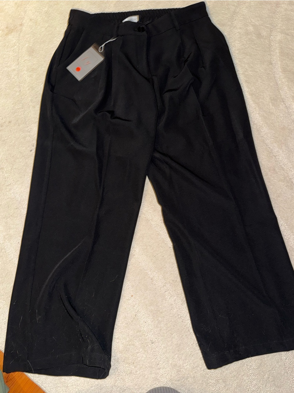 Women's Black Wide-Leg Dress Pants